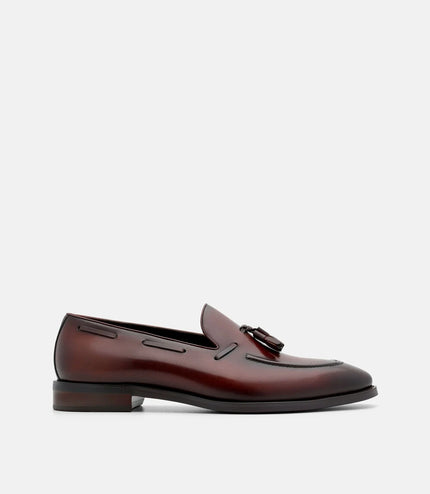 Leather Tassel Loafers - Brown Burnish