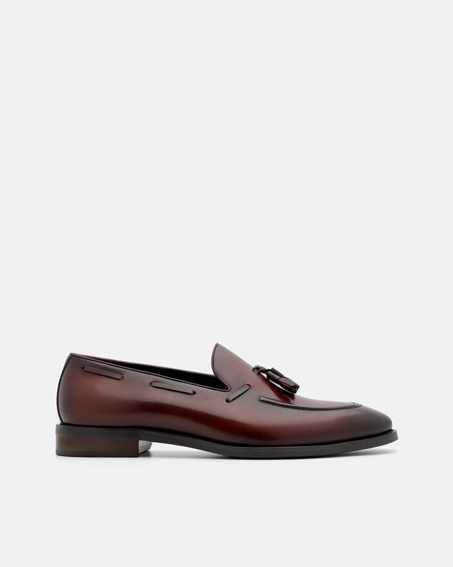 Leather Tassel Loafers - Brown Burnish