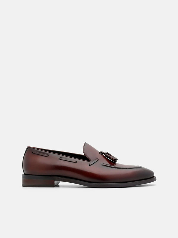 Leather Tassel Loafers - Brown Burnish
