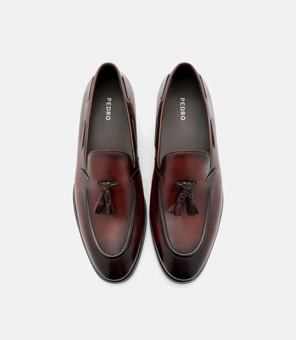 Leather Tassel Loafers - Brown Burnish