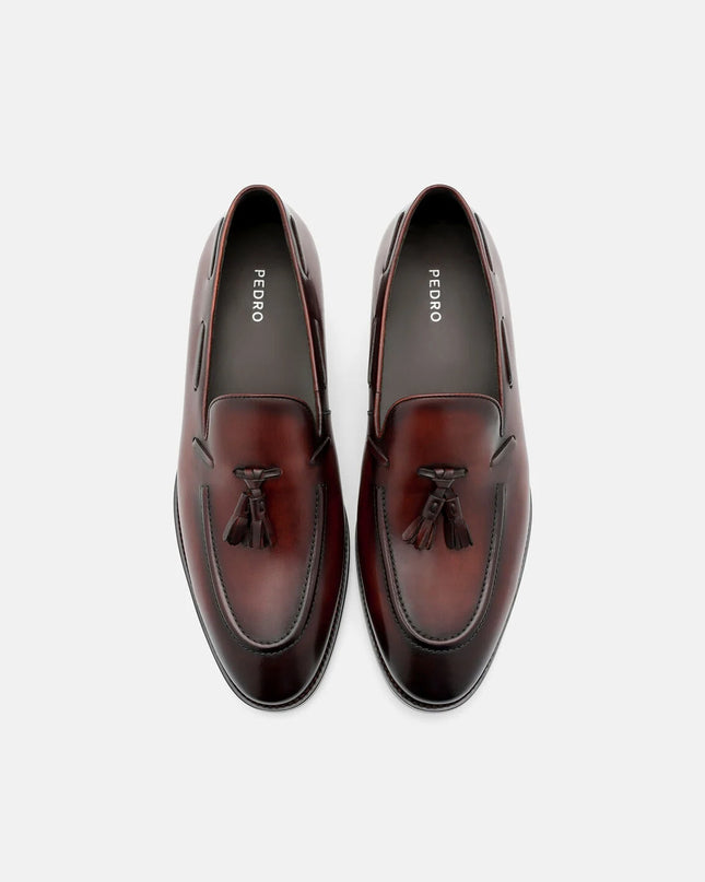 Leather Tassel Loafers - Brown Burnish
