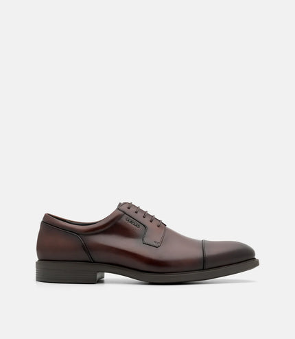 Altitude Lightweight Leather Derby Shoes - Brown Burnish