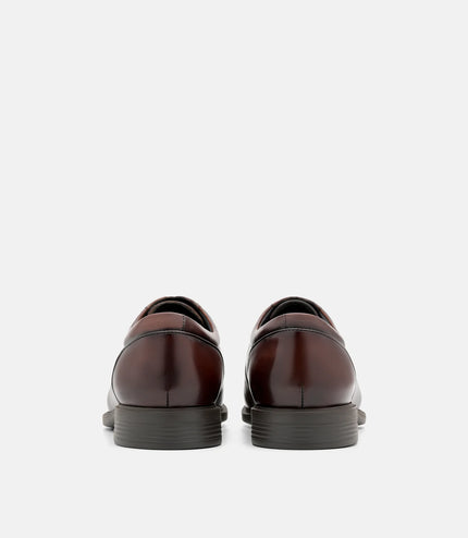Altitude Lightweight Leather Derby Shoes - Brown Burnish