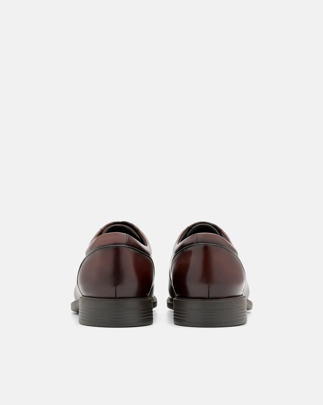 Altitude Lightweight Leather Derby Shoes - Brown Burnish