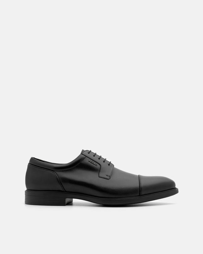 Altitude Lightweight Leather Derby Shoes - Black Burnish