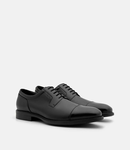 Altitude Lightweight Leather Derby Shoes - Black Burnish