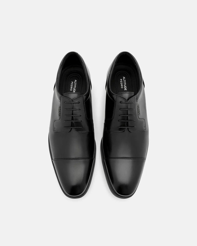 Altitude Lightweight Leather Derby Shoes - Black Burnish
