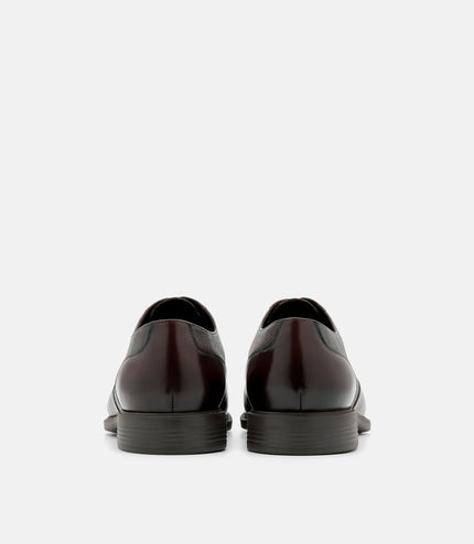 Altitude Lightweight Leather Oxford Shoes - Brown Embossed