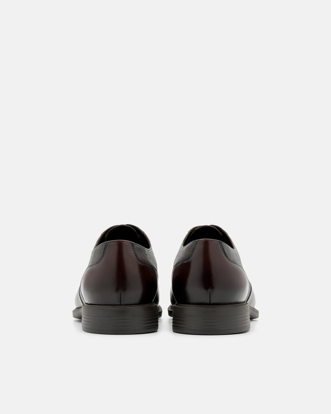 Altitude Lightweight Leather Oxford Shoes - Brown Embossed