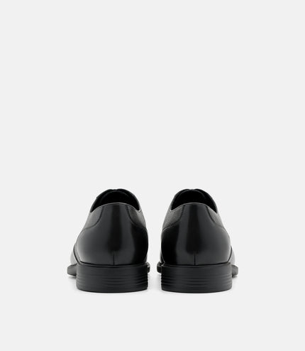 Altitude Lightweight Leather Oxford Shoes - Black Embossed