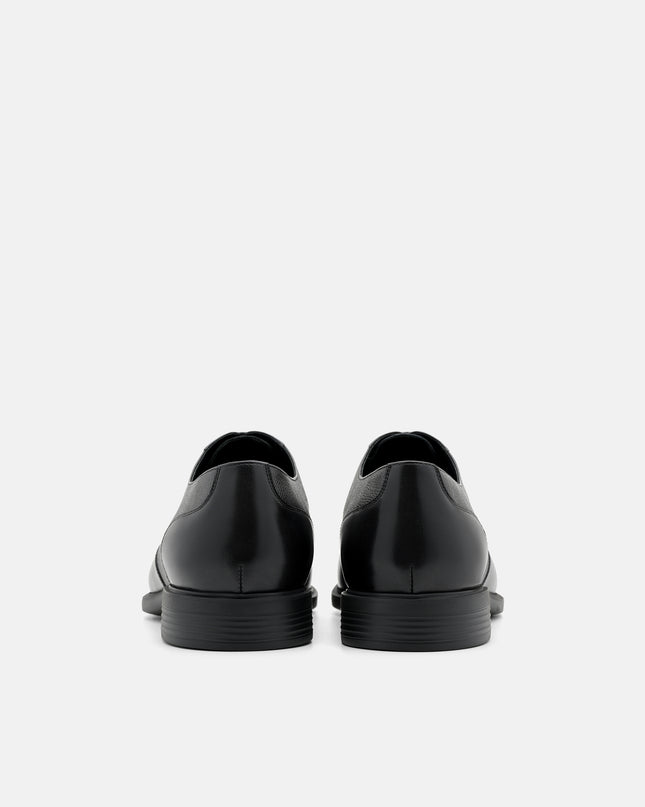 Altitude Lightweight Leather Oxford Shoes - Black Embossed