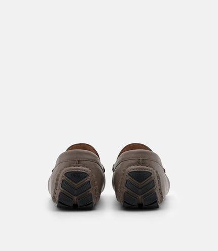 Robert Leather Driving Shoes - Dark Taupe Saffiano