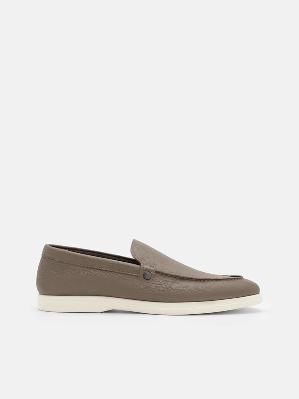 Oliver Tumbled Leather Loafers - Dark Taupe Tumble