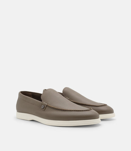 Oliver Tumbled Leather Loafers - Dark Taupe Tumble