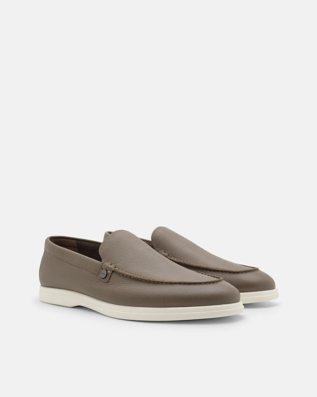 Oliver Tumbled Leather Loafers - Dark Taupe Tumble