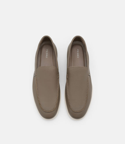 Oliver Tumbled Leather Loafers - Dark Taupe Tumble