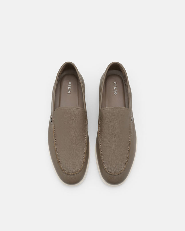 Oliver Tumbled Leather Loafers - Dark Taupe Tumble