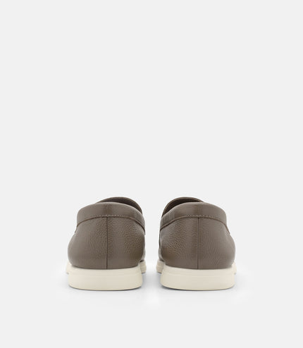 Oliver Tumbled Leather Loafers - Dark Taupe Tumble