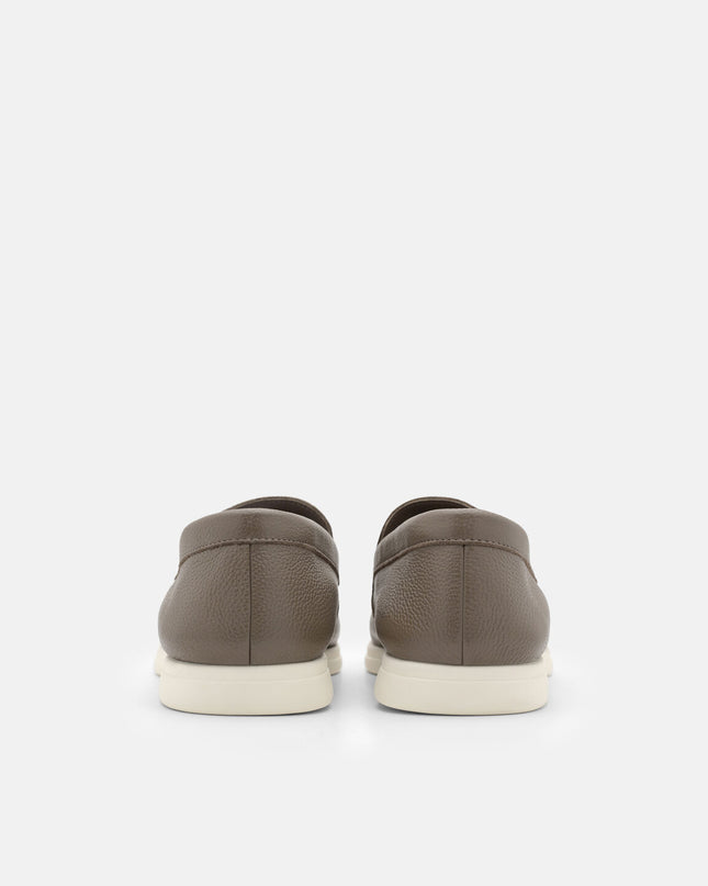Oliver Tumbled Leather Loafers - Dark Taupe Tumble