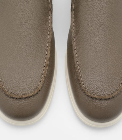 Oliver Tumbled Leather Loafers - Dark Taupe Tumble