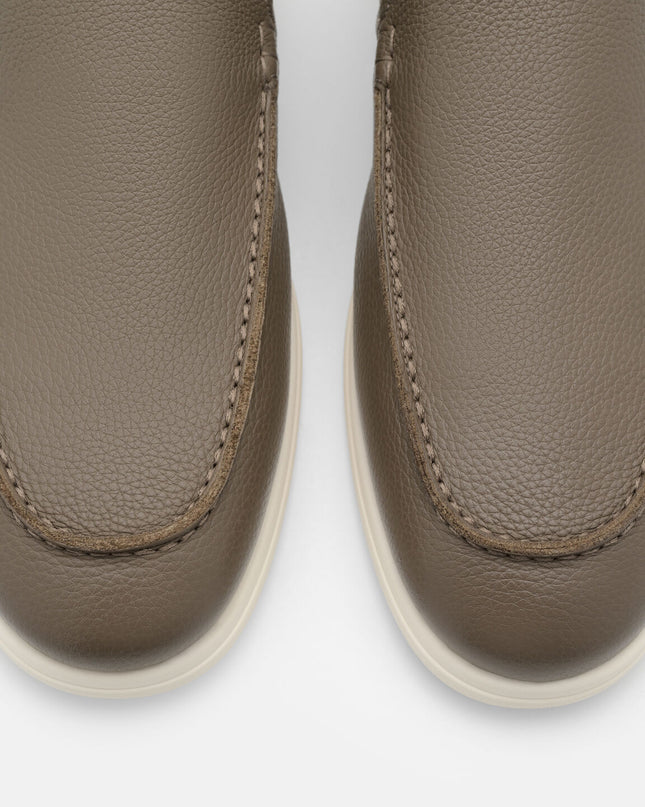 Oliver Tumbled Leather Loafers - Dark Taupe Tumble