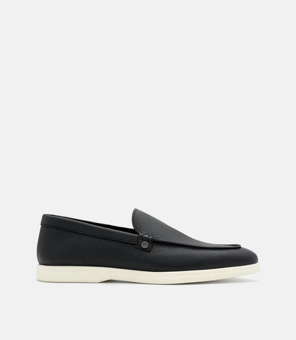 Oliver Tumbled Leather Loafers - Black Tumble
