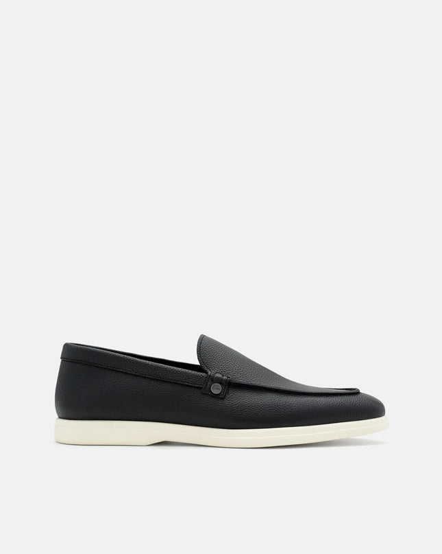 Oliver Tumbled Leather Loafers - Black Tumble