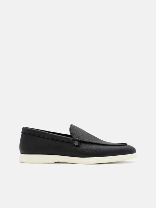 Oliver Tumbled Leather Loafers - Black Tumble