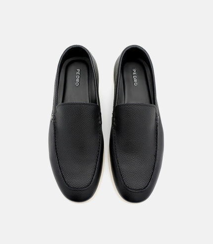 Oliver Tumbled Leather Loafers - Black Tumble