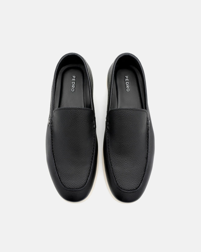 Oliver Tumbled Leather Loafers - Black Tumble