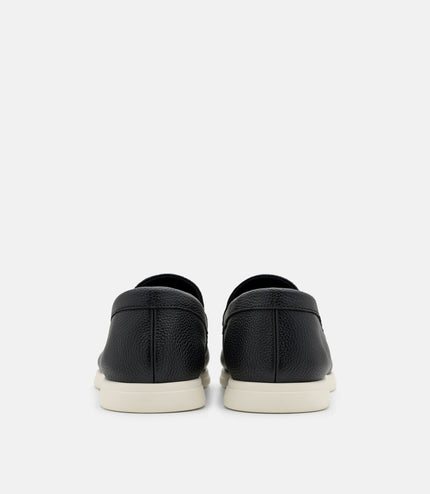 Oliver Tumbled Leather Loafers - Black Tumble