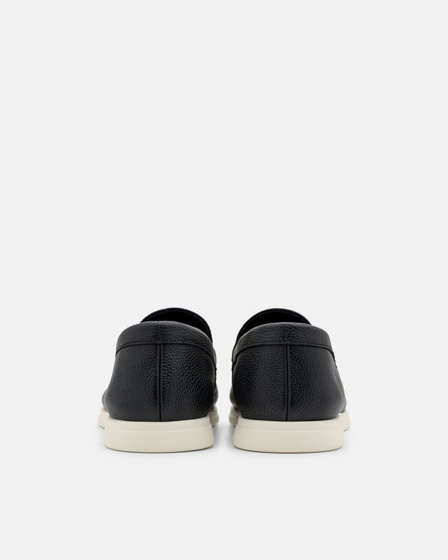 Oliver Tumbled Leather Loafers - Black Tumble
