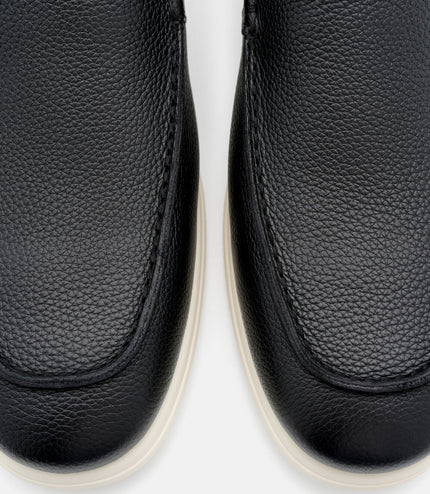 Oliver Tumbled Leather Loafers - Black Tumble