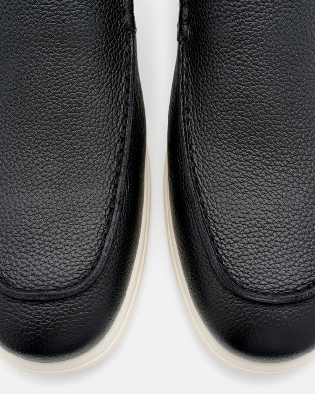 Oliver Tumbled Leather Loafers - Black Tumble