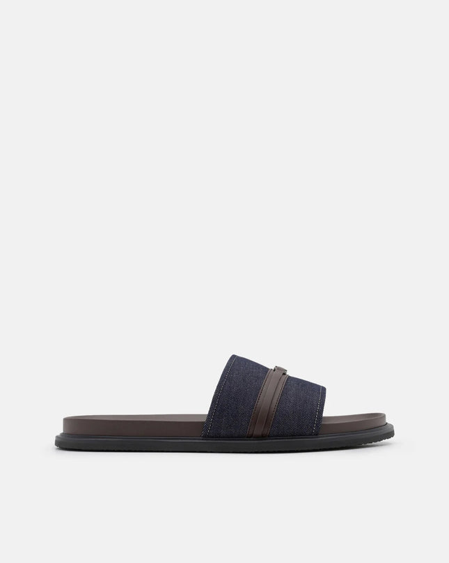 Renly Slide Sandals - Navy Denim