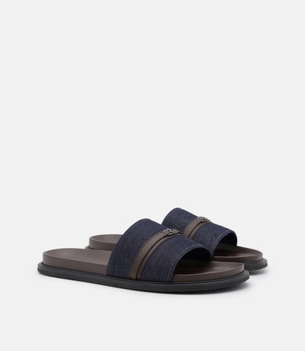 Renly Slide Sandals - Navy Denim