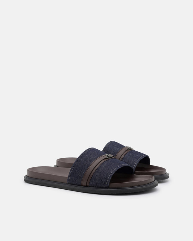 Renly Slide Sandals - Navy Denim