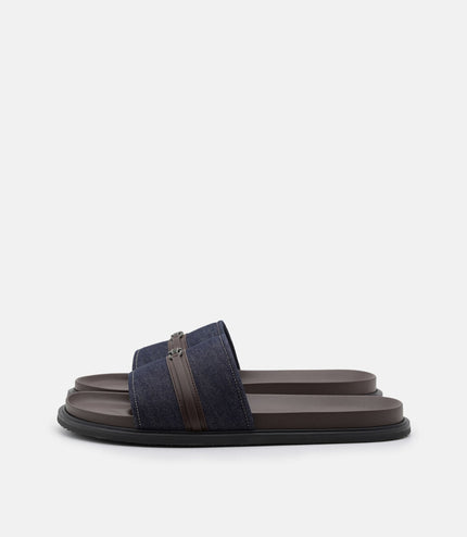 Renly Slide Sandals - Navy Denim