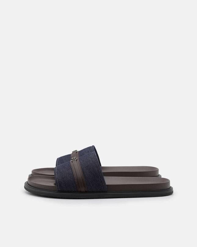 Renly Slide Sandals - Navy Denim
