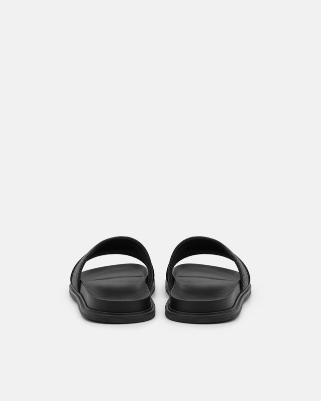 Renly Slide Sandals - Black Fabric