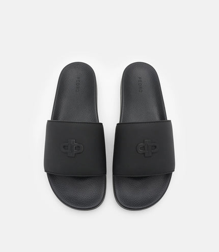 Rubber Slide Sandals - Black