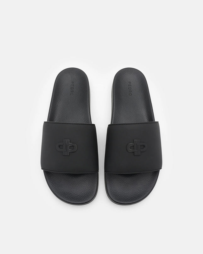 Rubber Slide Sandals - Black