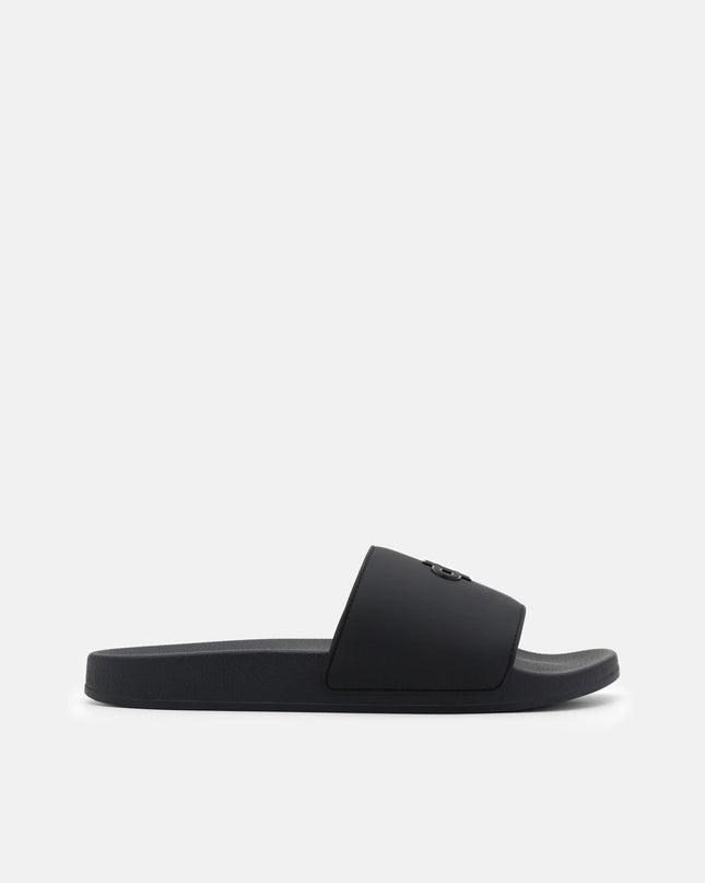 Rubber Slide Sandals - Black