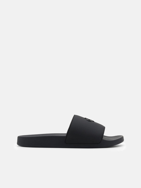Rubber Slide Sandals - Black