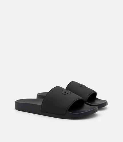 Rubber Slide Sandals - Black