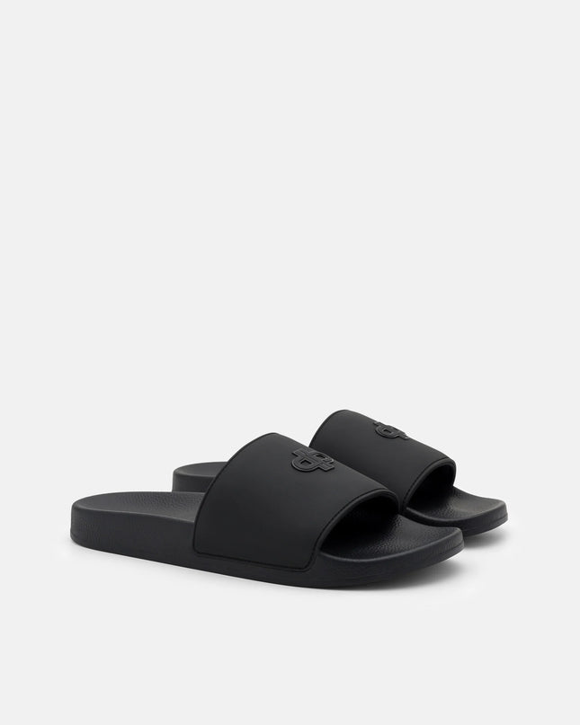 Rubber Slide Sandals - Black