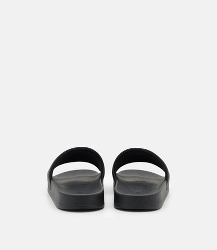 Rubber Slide Sandals - Black