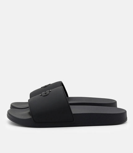 Rubber Slide Sandals - Black