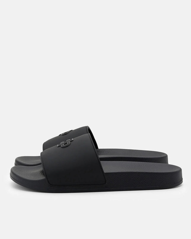 Rubber Slide Sandals - Black