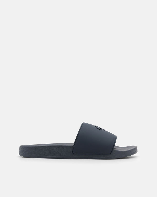Rubber Slide Sandals - Navy